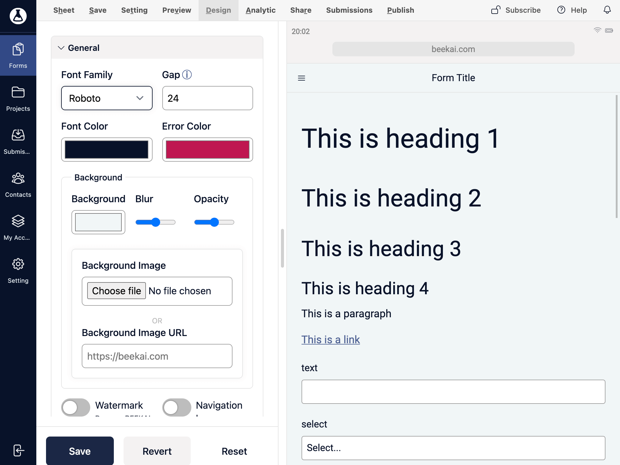 Form typography design guide