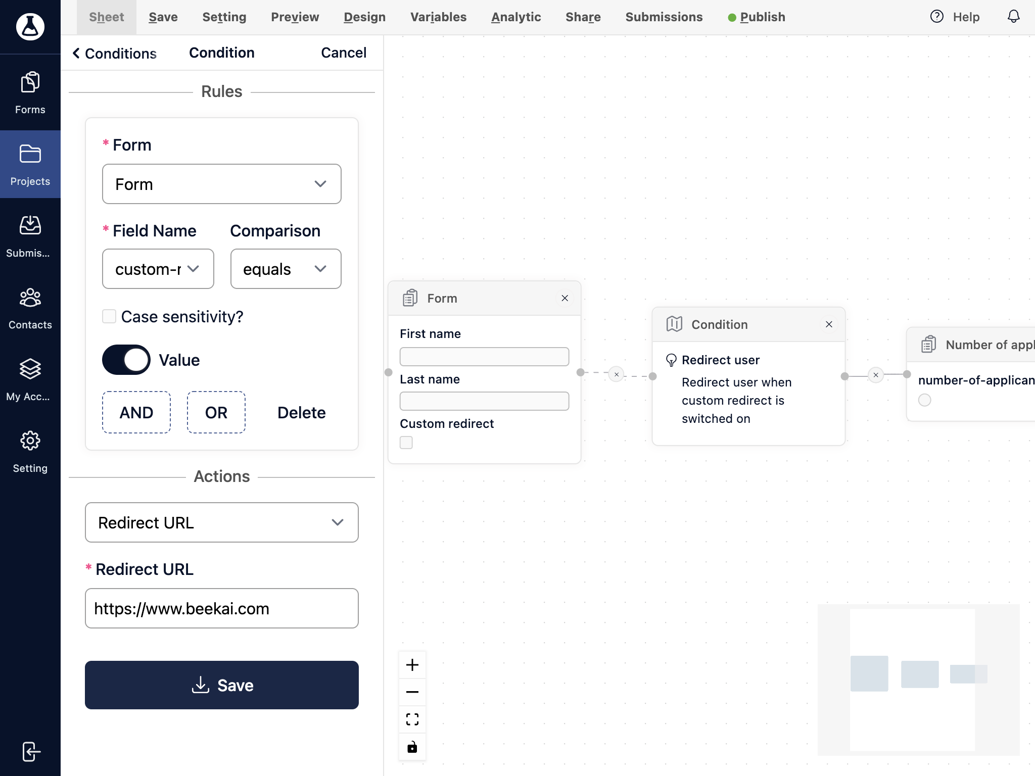 config redirect logic