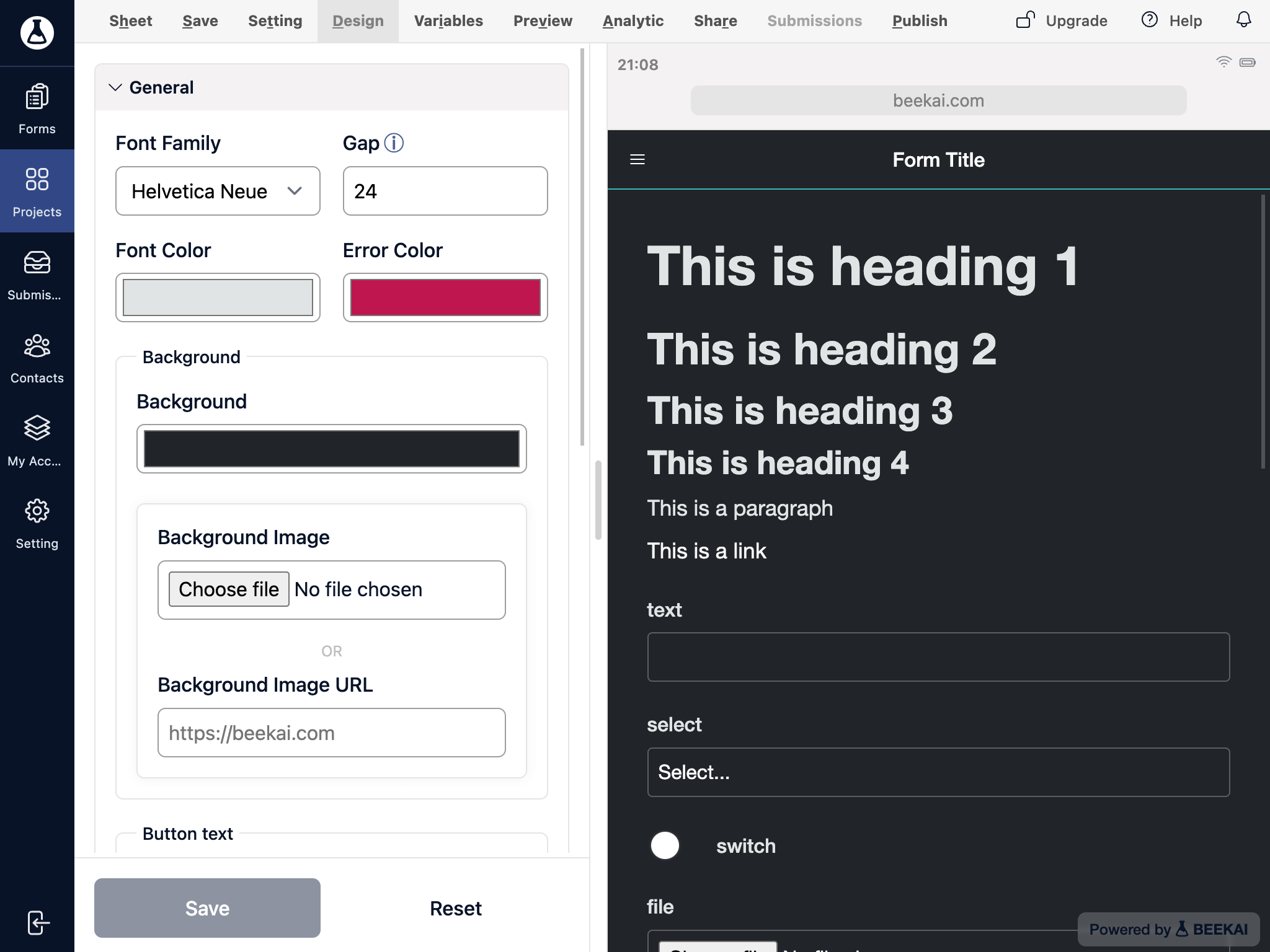 Adjust multiple step form design